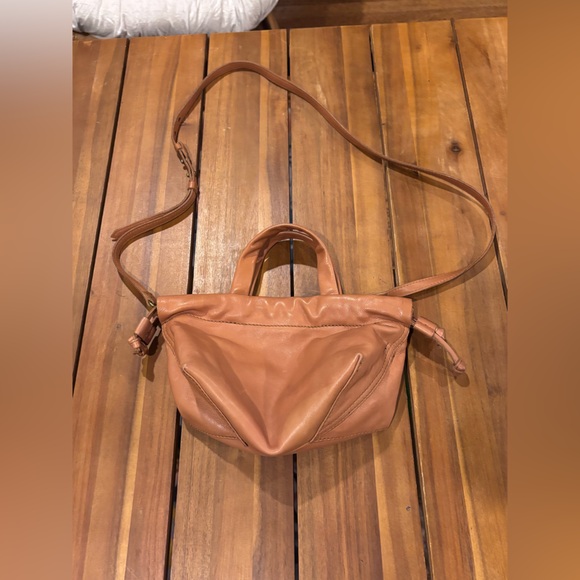 Small Madewell Soft Mini Cinch Bag Tan Leather - Picture 6 of 8